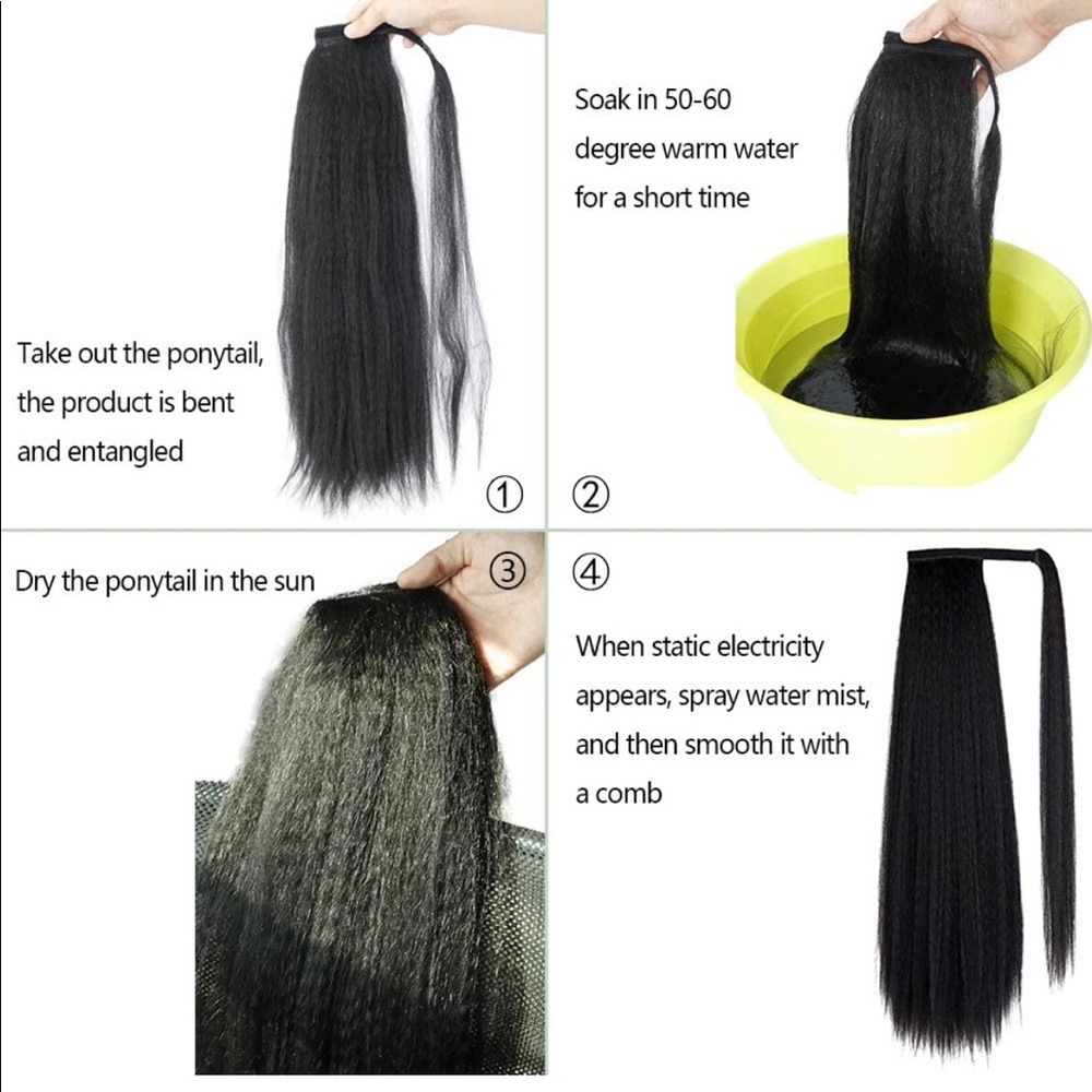 24” Synthetic Kinky Texture Ponytail - Picture 4 of 5